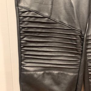 Faux leather moto leggings